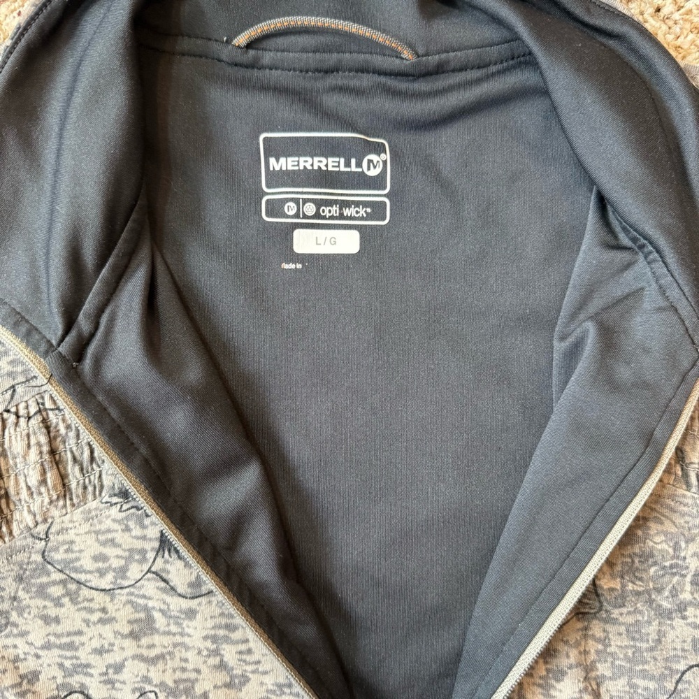 Merrell Opti-Wick Full Zip Light Jacket Sweatshirt Black Brown Grey Womens L - Picture 5 of 10